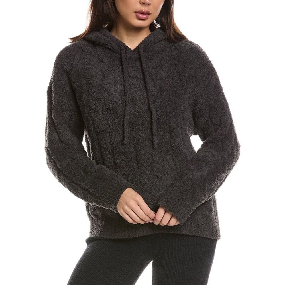 Barefoot Dreams Womens Cozychic Cable Teddy Pullover, Grey
